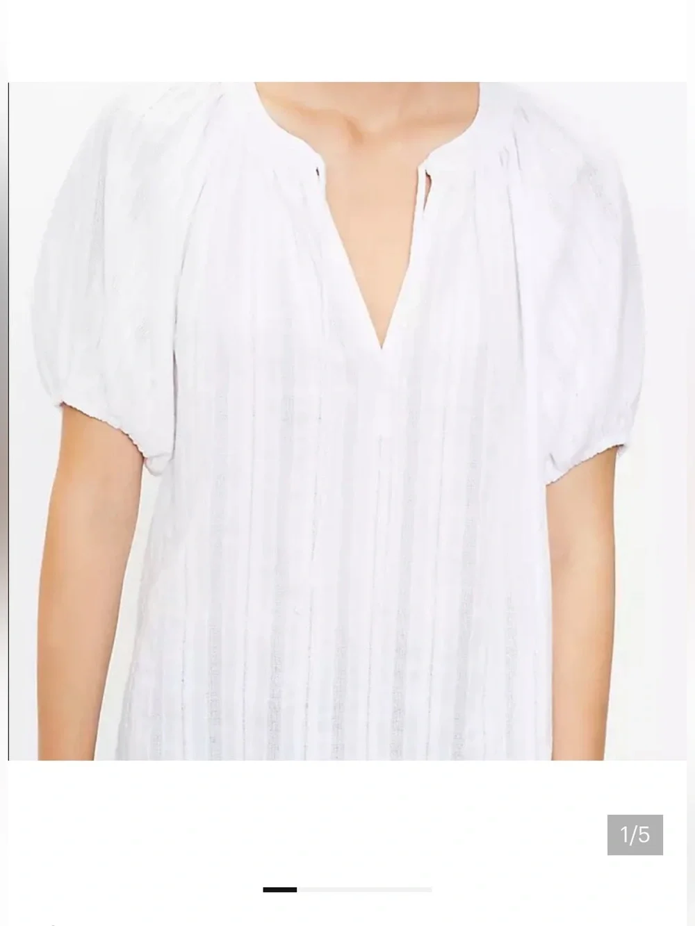 LOFT Bubble Sleeve Peasant Blouse with Tie Neck - runs large fits like a medium!